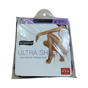 No Nonsense Ultra Sheer Panty Hose Reinforced‎ Panty Toe Size B Off Black